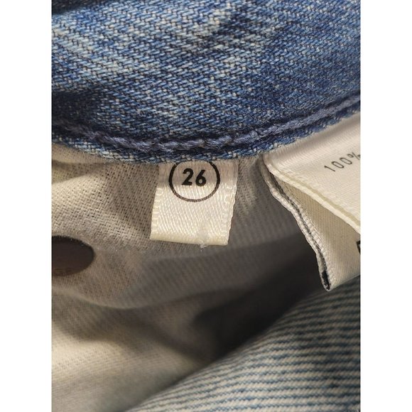 GRLFRND Mica Jeans 26 High Rise Waisted Button Fly High Expectations Blue Denim - Picture 7 of 14